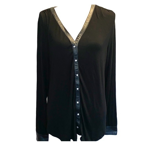 INC Black Diamond Button Dressy Blouse - Picture 1 of 7